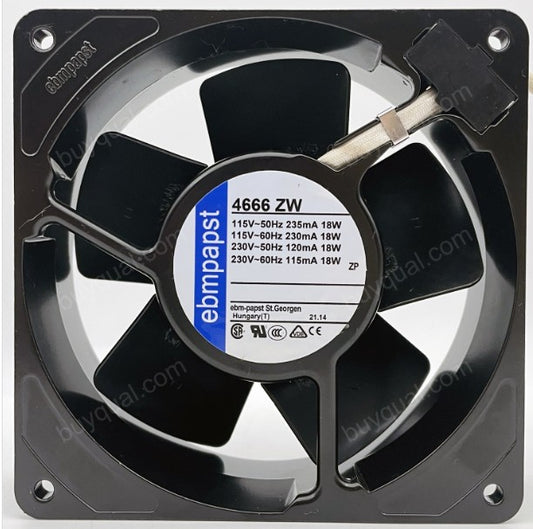 Ventilador EBMPAPST 4666ZW 115V 230V 235mA 120mA 19W 18W